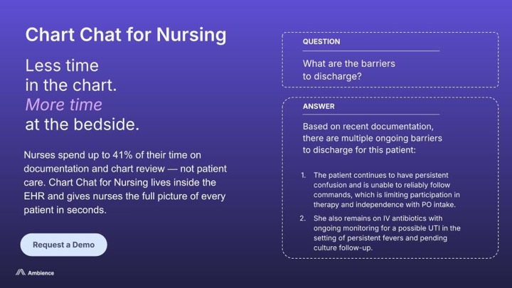 Publicité Ambience Healthcare : image diffusée sur LinkedIn